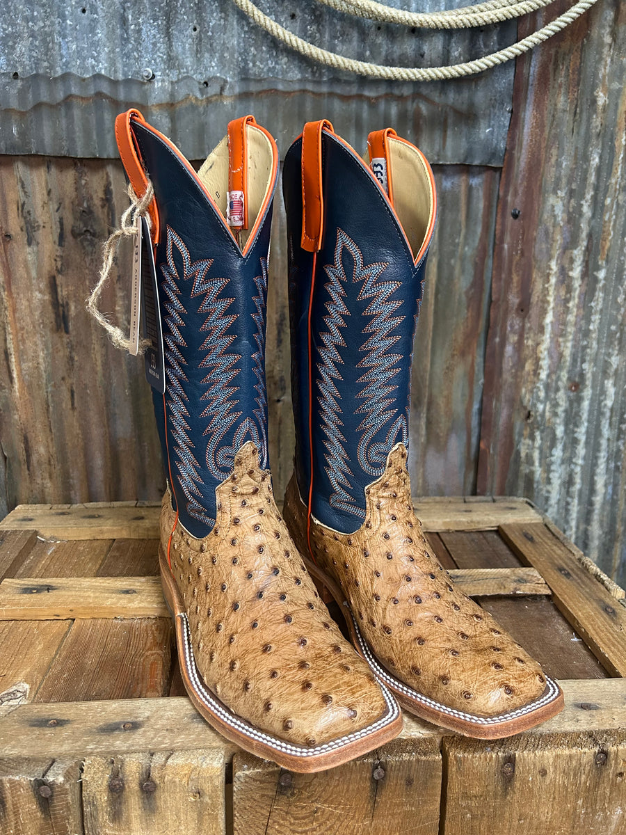 Anderson Bean Brandy Bruciato Full Quill Ostrich Western Boot