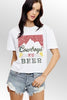 Zutter Cowboys & Beer Leopard Graphic Crop Tee