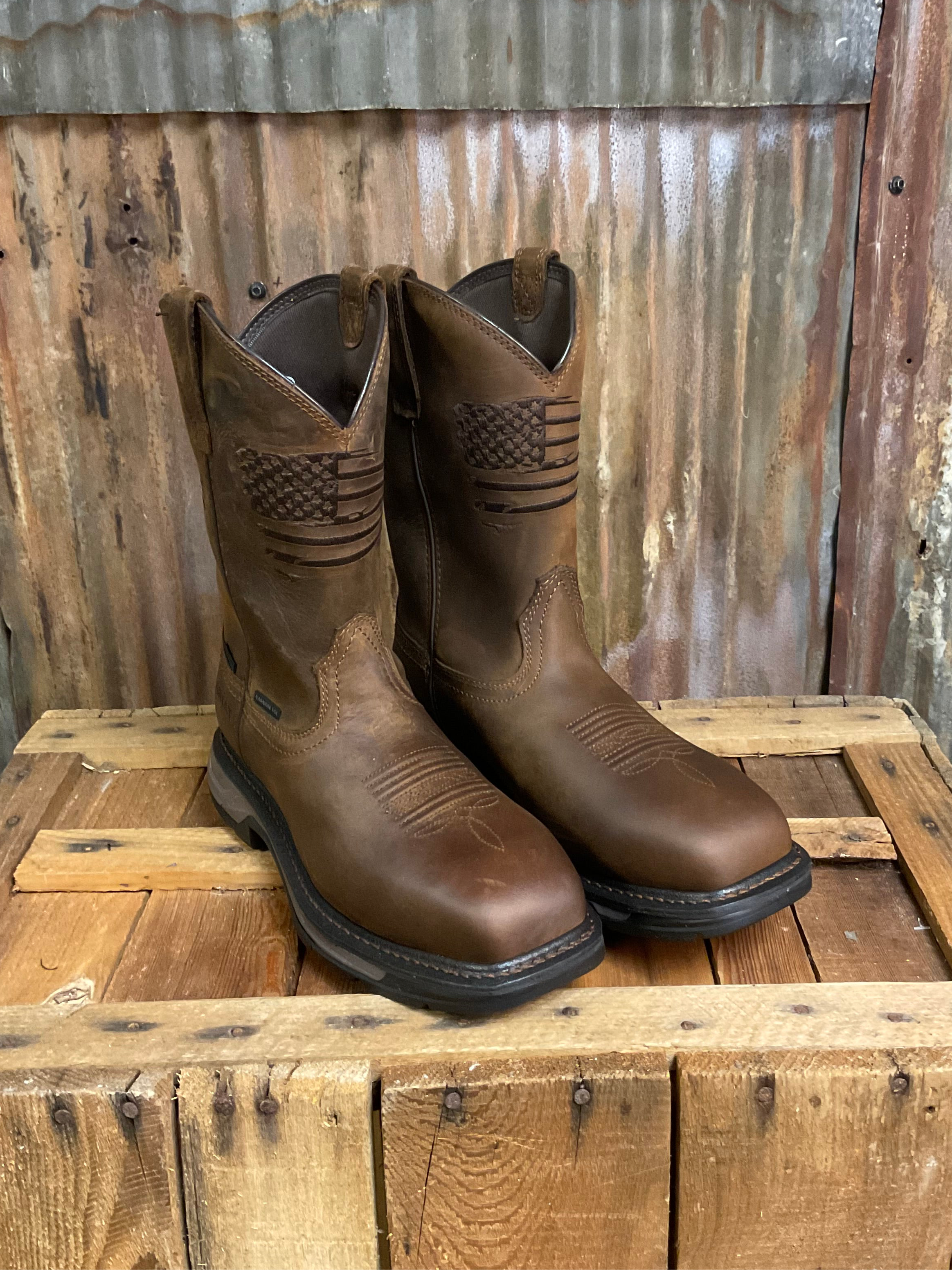 Square Toe Ariat Men's Rambler Patriot Western Boots Mens