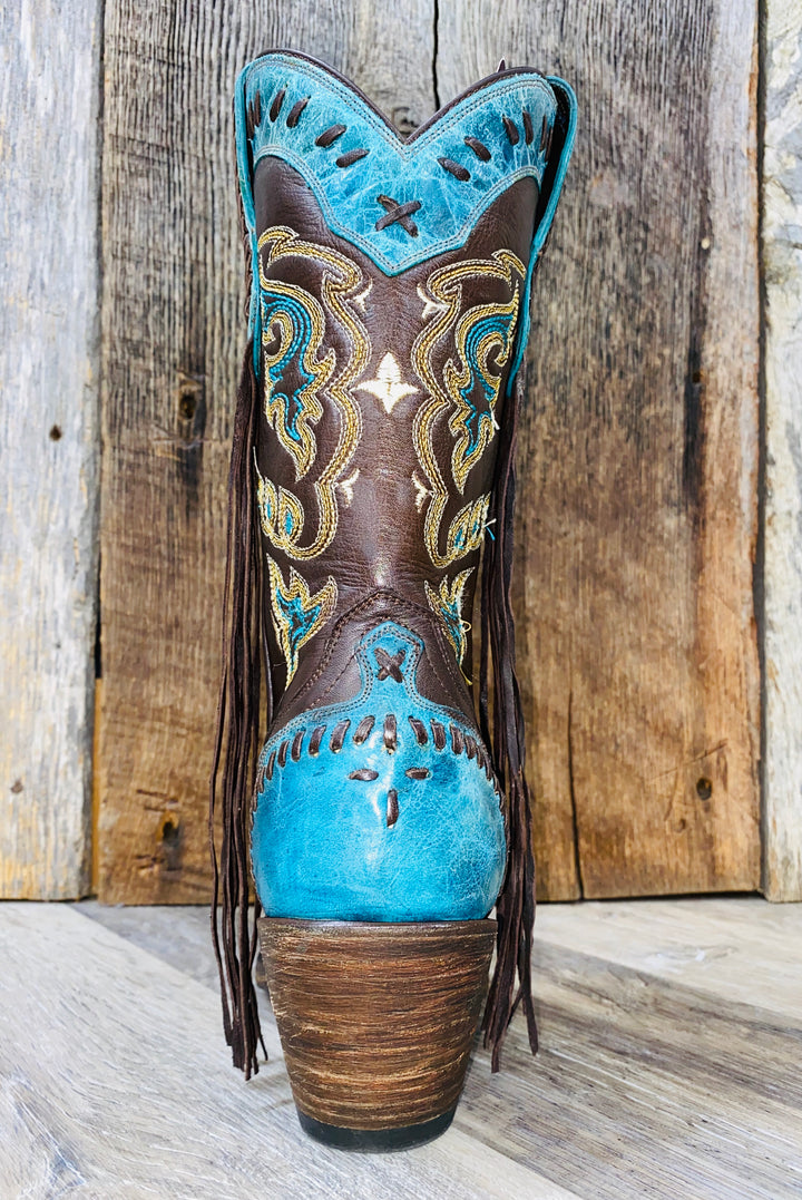 Lucchese 2000 ウェスタンブーツ　レザー　スウェード　7D グリーン Lucchese Choc Calf/Turq Crater Wingtip – Gilleys Western*Work*Outdoor